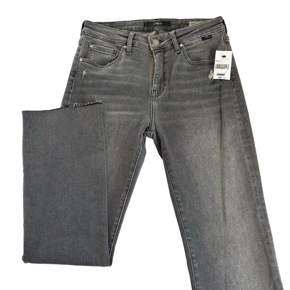 Mavi Jeans Anika Gray High Rise Fray Hem Crop Flare Jeans Women’s Size 27 x 27